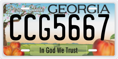 GA license plate CCG5667