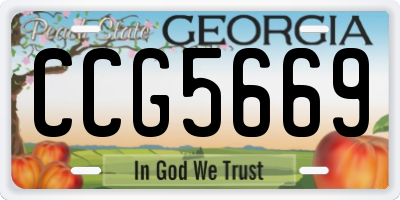 GA license plate CCG5669