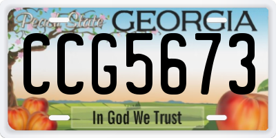 GA license plate CCG5673