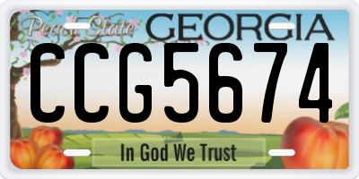 GA license plate CCG5674