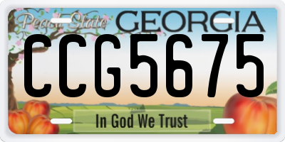 GA license plate CCG5675