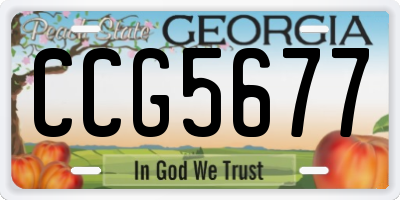 GA license plate CCG5677
