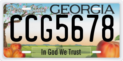 GA license plate CCG5678