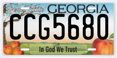 GA license plate CCG5680