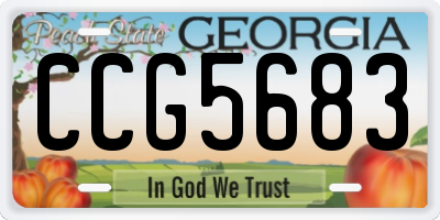 GA license plate CCG5683