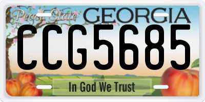 GA license plate CCG5685