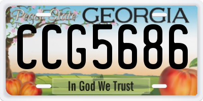 GA license plate CCG5686