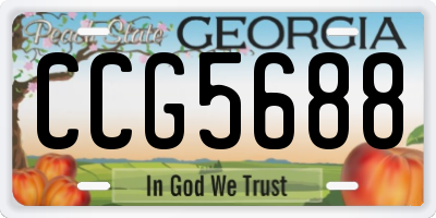 GA license plate CCG5688