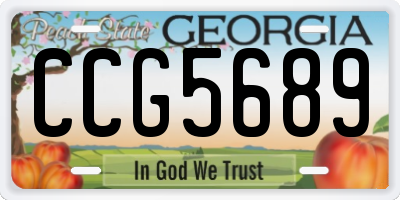 GA license plate CCG5689