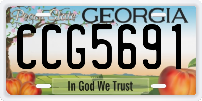 GA license plate CCG5691
