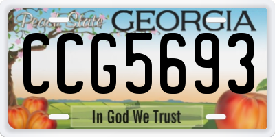 GA license plate CCG5693