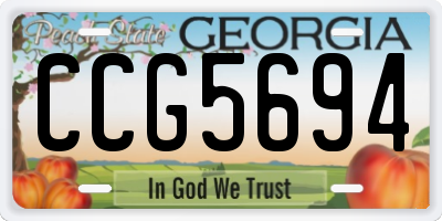 GA license plate CCG5694
