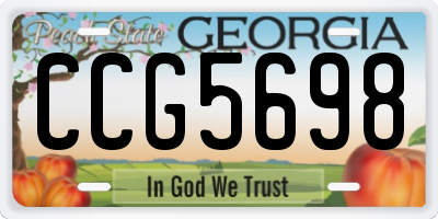 GA license plate CCG5698