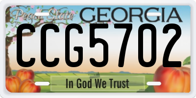 GA license plate CCG5702