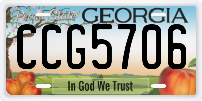 GA license plate CCG5706