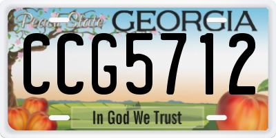 GA license plate CCG5712