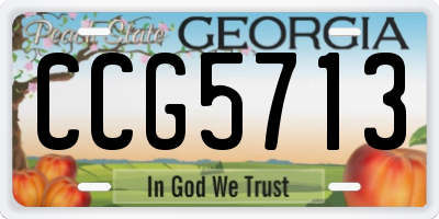 GA license plate CCG5713