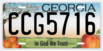 GA license plate CCG5716