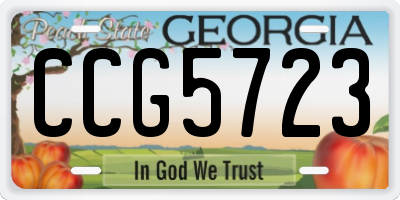 GA license plate CCG5723