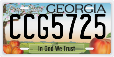 GA license plate CCG5725