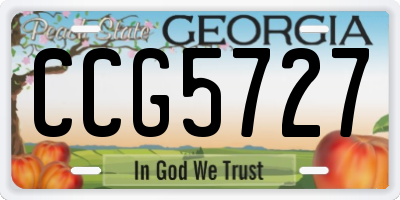 GA license plate CCG5727