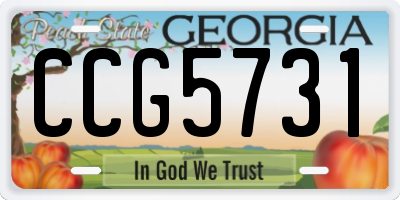 GA license plate CCG5731