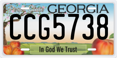 GA license plate CCG5738