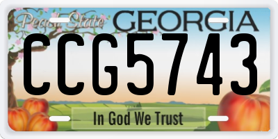 GA license plate CCG5743