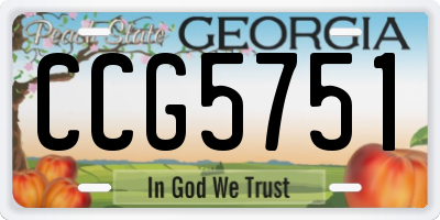 GA license plate CCG5751