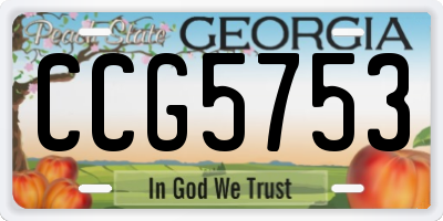 GA license plate CCG5753