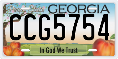 GA license plate CCG5754