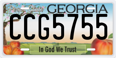 GA license plate CCG5755