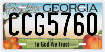 GA license plate CCG5760