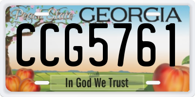 GA license plate CCG5761