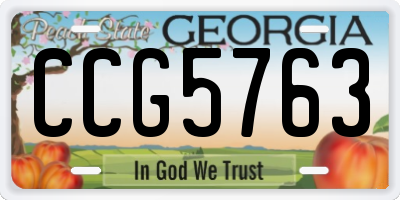 GA license plate CCG5763