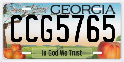 GA license plate CCG5765