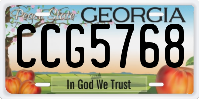 GA license plate CCG5768