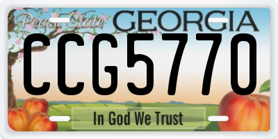 GA license plate CCG5770