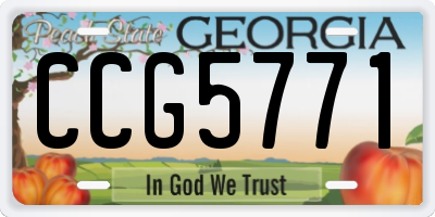 GA license plate CCG5771