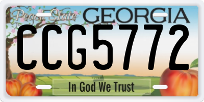 GA license plate CCG5772