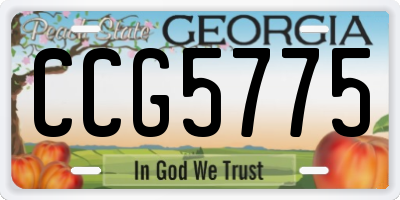 GA license plate CCG5775
