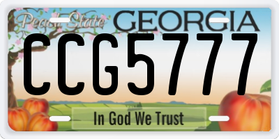 GA license plate CCG5777