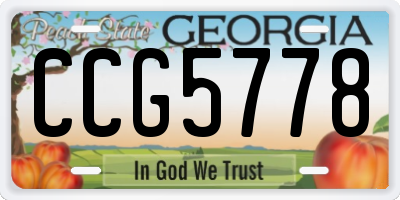 GA license plate CCG5778