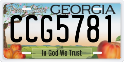 GA license plate CCG5781