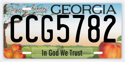 GA license plate CCG5782