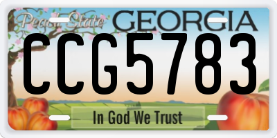 GA license plate CCG5783