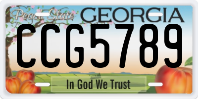 GA license plate CCG5789