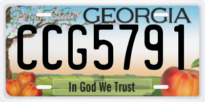 GA license plate CCG5791