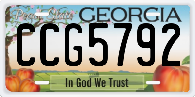 GA license plate CCG5792