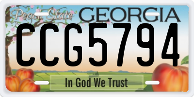 GA license plate CCG5794